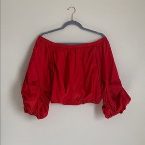 Red Over Shoulder Blouse